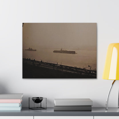 Navy Day New York Hudson River October 27th 1945 War Ships Canvas Gallery Wraps 24″ x 18″ 1.25"