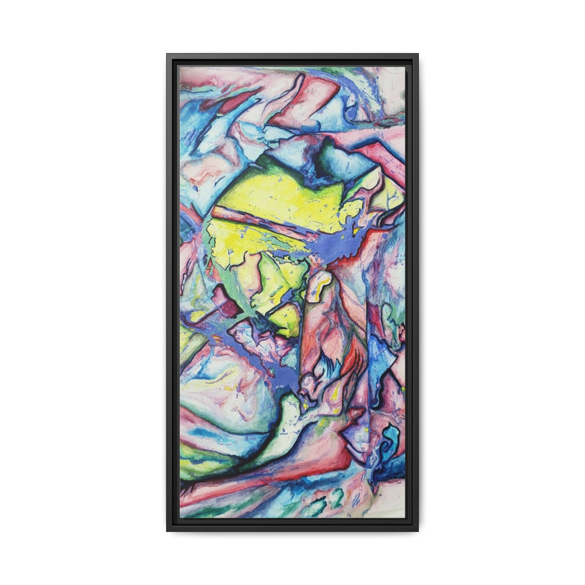Alien Abstract Colorful Framed Canvas Art - Kia Day Design
