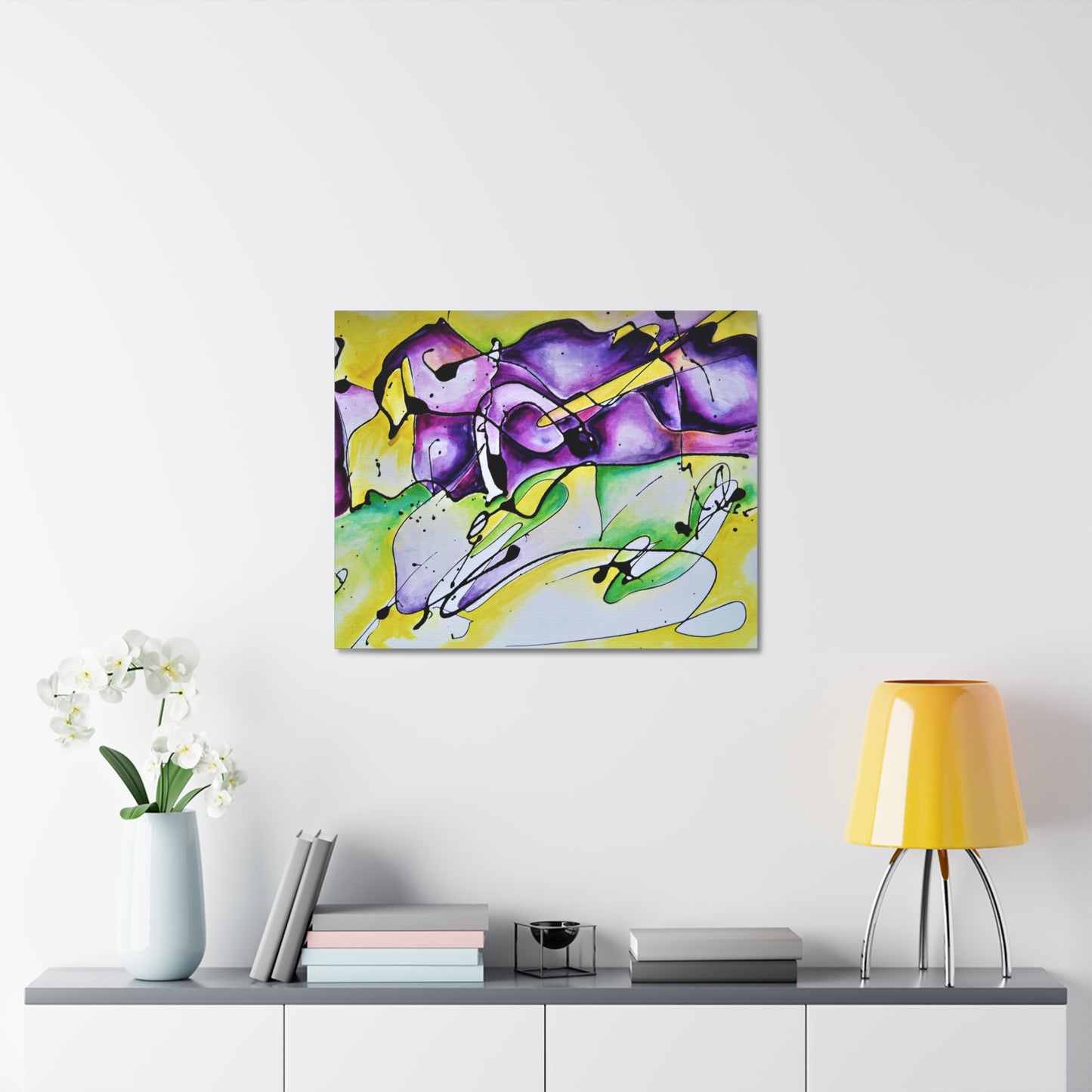 Purple Mountains Stretched Canvas