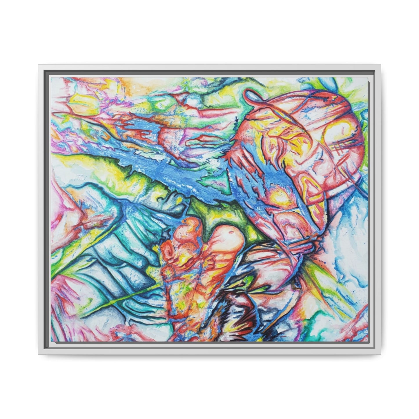Multi-Color Abstract Framed Canvas Art Print - Kia Day Design