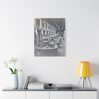 Boulder Dam Powerhouse Satin Canvas Stretched 24" x 30" (Vertical) 1.5"