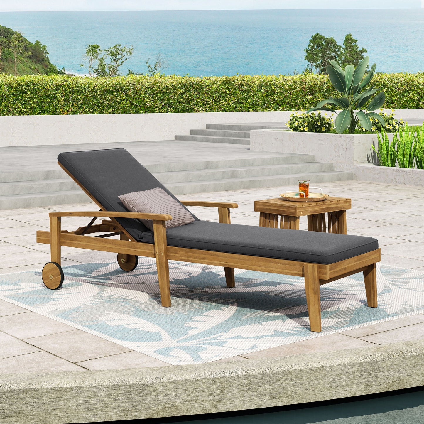 Jason - Chaise Lounge Adjustable Acacia Wood Outdoor Furniture- Unique Piece Furniture- {{Product type}}