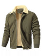Men's Warm Sherpa Lined Jacket - Army Green -