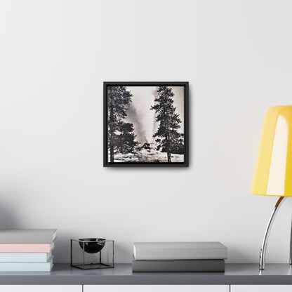 Castle Geyser Yellowstone Gallery Canvas Wraps Square Frame 10″ x 10″ Premium Gallery Wraps (1.25″) Black