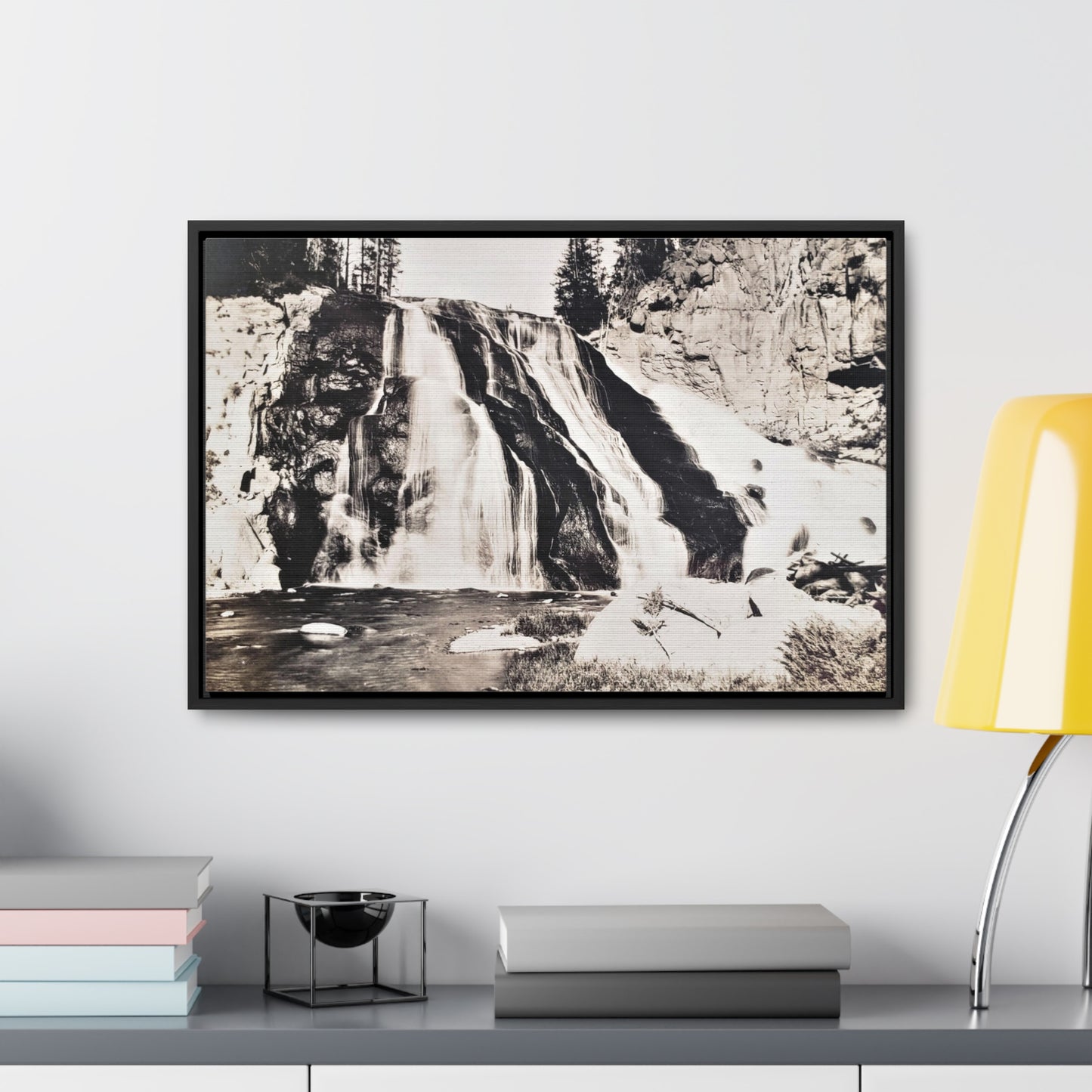 Gibbon Falls Yellowstone Gallery Canvas Wraps, Horizontal Frame