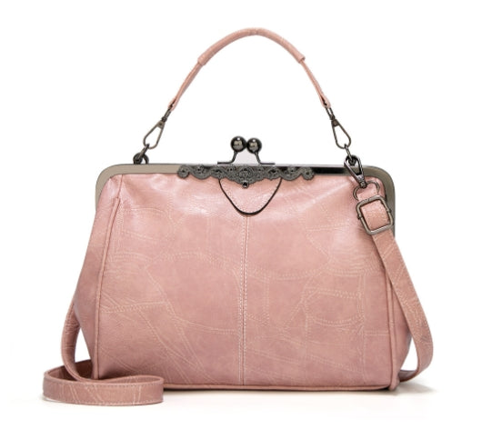 Retro Shoulder Crossbody Bag - Pink - handbag