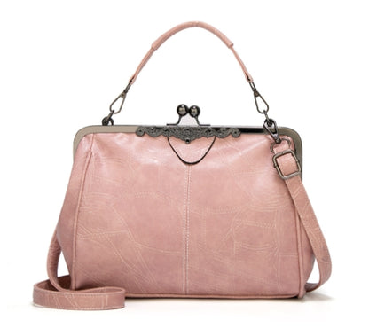 Retro Shoulder Crossbody Bag - Pink - handbag