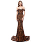 Spring Elegance Sequined Wedding Dress - Coffee US6 - dress