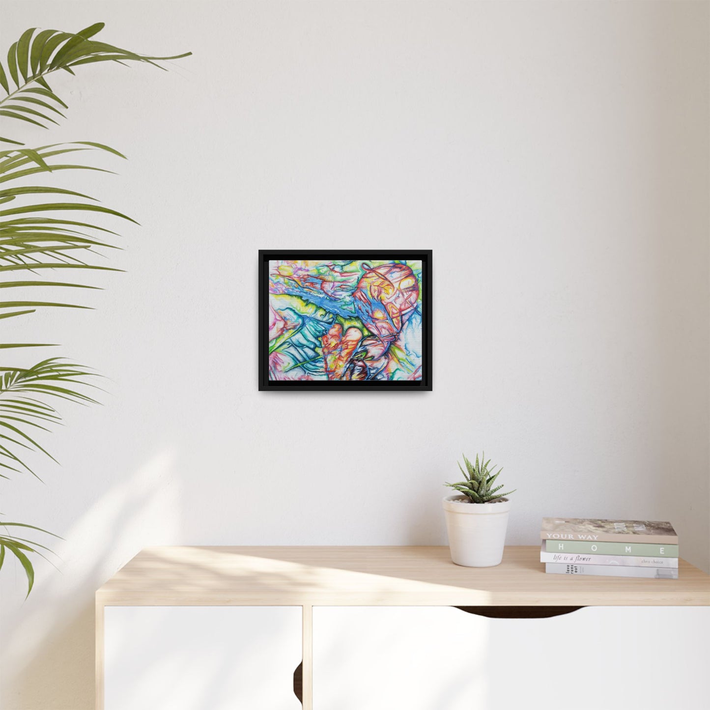 Multi-Color Abstract Framed Canvas Art Print - Kia Day Design