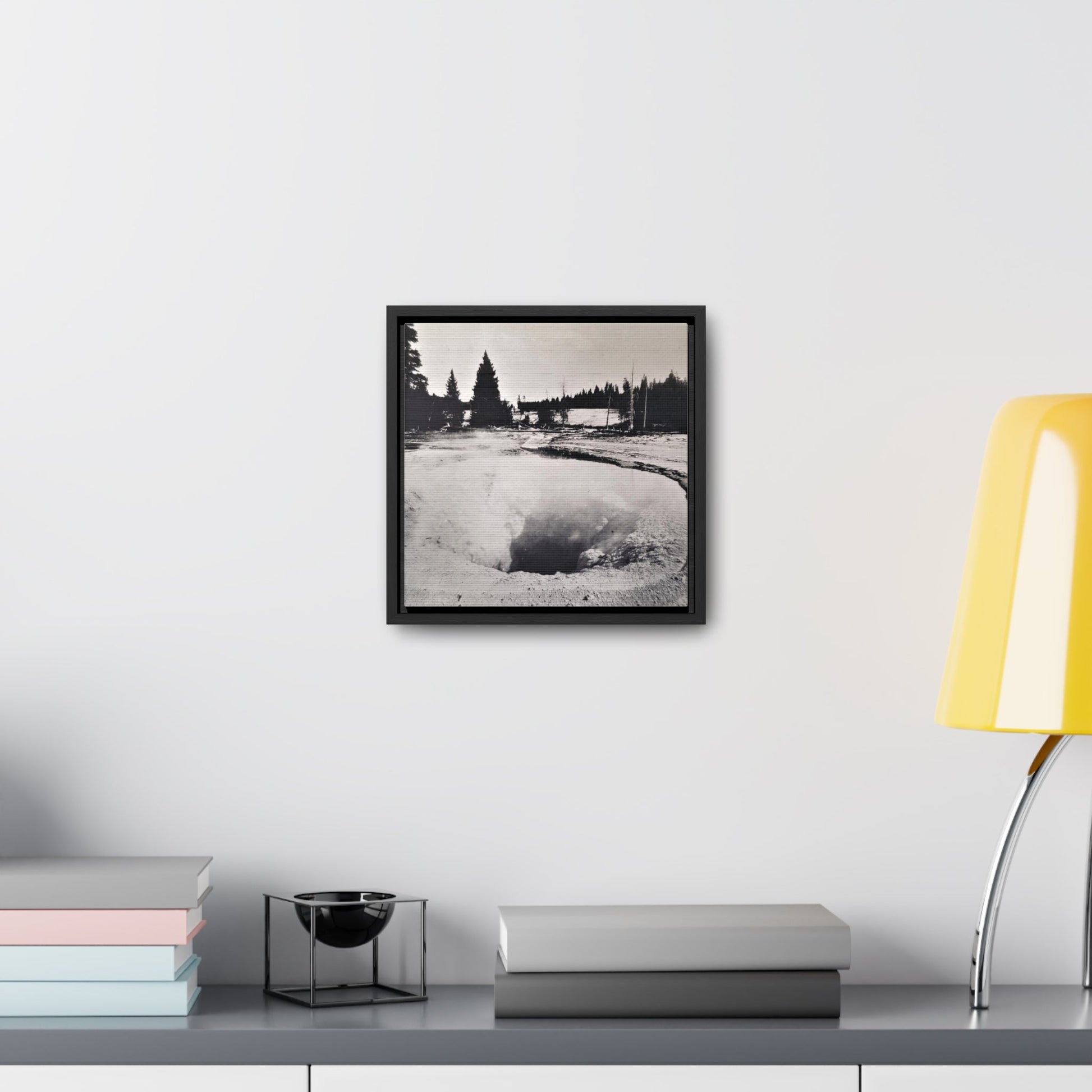 Morning Glory Pool Yellowstone Gallery Canvas Wraps Square Frame - 10″ x 10″ 1.25" Black - Canvas