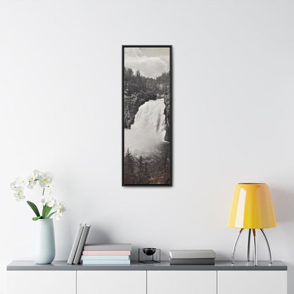 Upper Falls Yellowstone Gallery Canvas Wraps Vertical Frame 12″ x 36″ Premium Gallery Wraps (1.25″) Black
