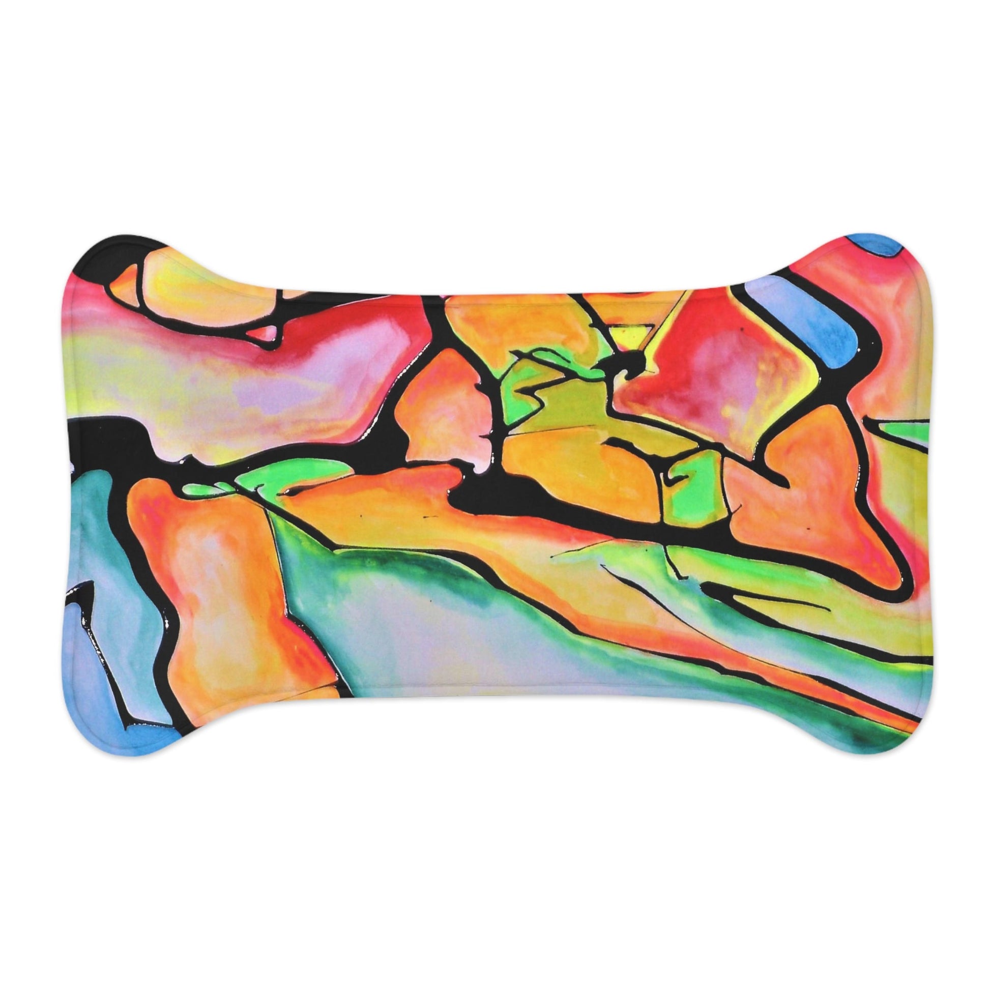 Atomic Dog Pet Feeding Mats - Bone shape (30" × 18") White - food mat