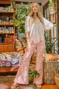 And The Why Wrinkle-Free Stretch Bell Bottom Flare Pants - ORANGE -