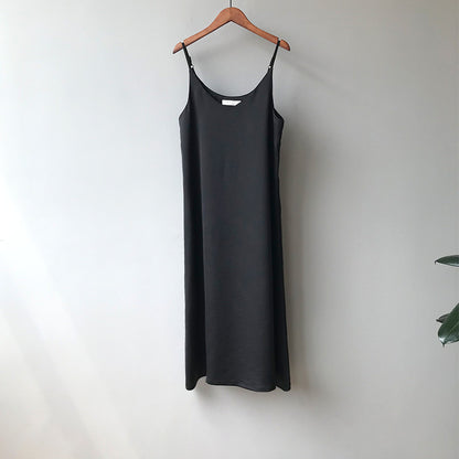 Silk Chiffon Vintage Long Dress with Spaghetti Straps - - dress