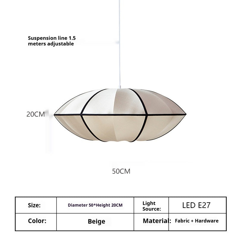 Simple And Modern Japanese Retro Pendant Light - A50off White With Black Edge - Lights