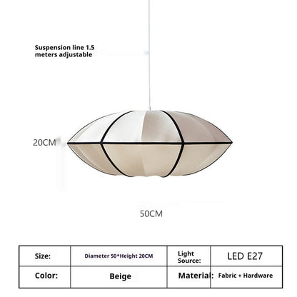 Simple And Modern Japanese Retro Pendant Light - A50off White With Black Edge - Lights