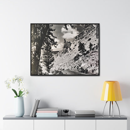 Eagles Nest Rock Yellowstone Gallery Canvas Wraps Horizontal Frame 40″ x 30″ Black 1.25"