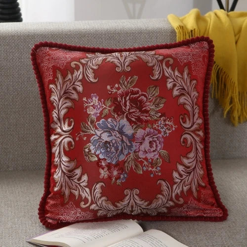 Flower Embroidery Sofa Throw Pillow Pillows & Cushions Blended Jacquard Cover