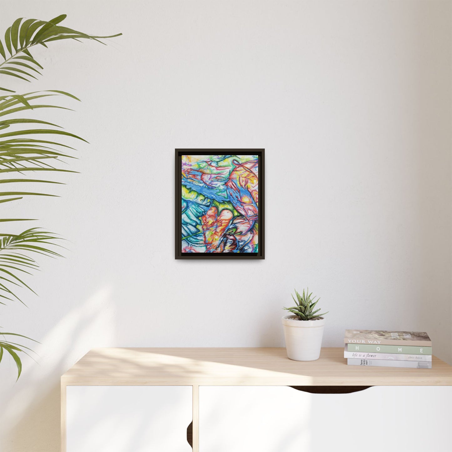 Multi-Color Abstract Framed Canvas Art Print - Kia Day Design