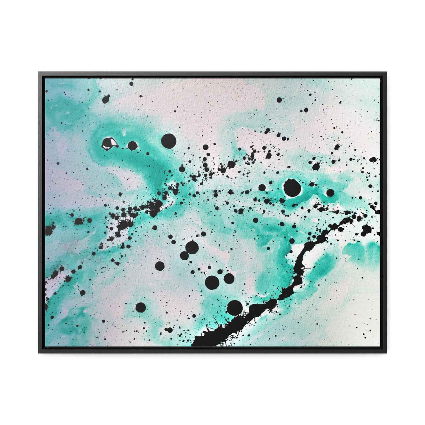 Teal Burst Gallery Canvas Wraps, Horizontal Frame