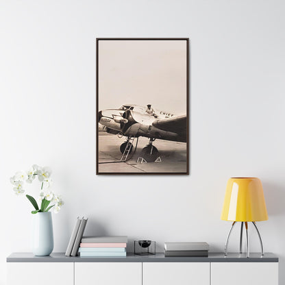 Refueling Mid-Contintent Chief Line 1939 Gallery Canvas Wraps Vertical Frame 24″ x 36″ Premium Gallery Wraps (1.25″) Walnut