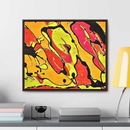 80s Rapture Gallery Canvas Wraps, Horizontal Frame 24″ x 20″ orange black yellow 1.25"