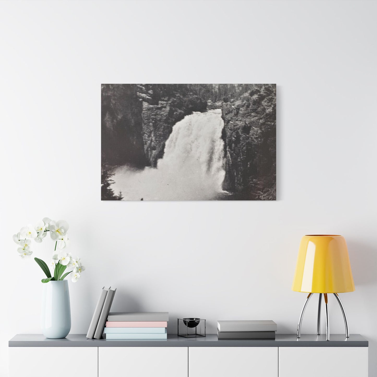 Upper Falls Yellowstone Satin Canvas, Stretched