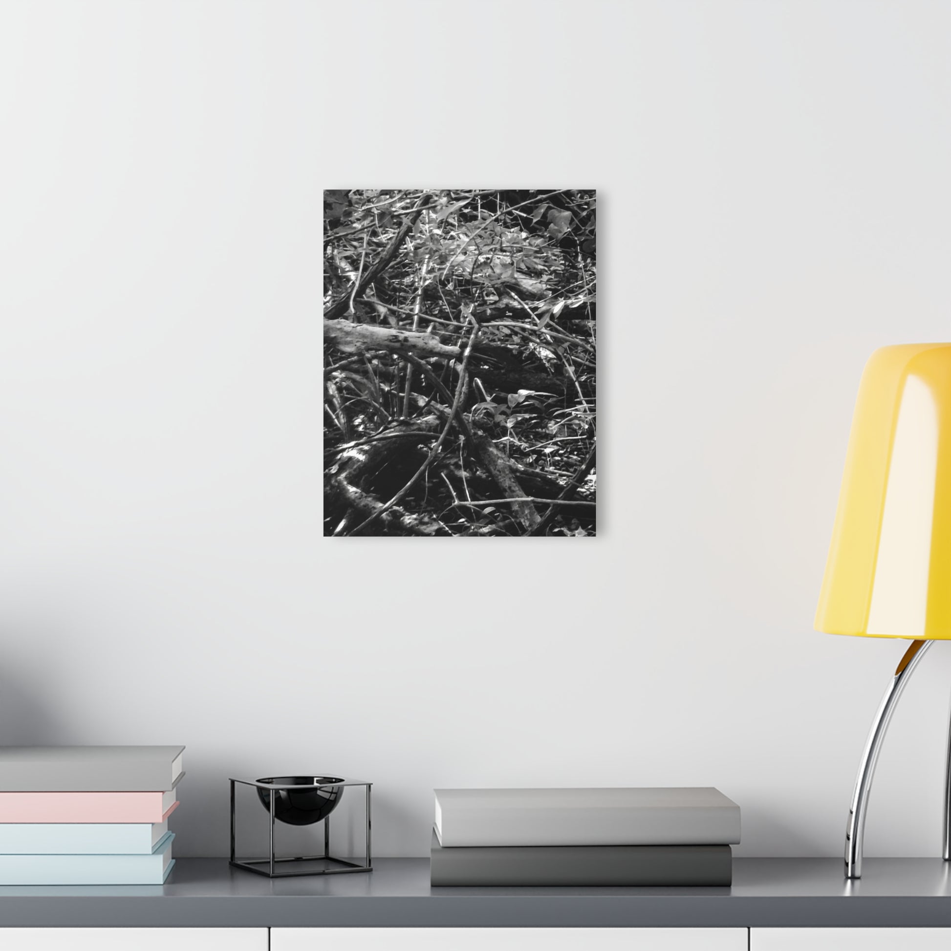 Black & White Deep Timber Path Acrylic Print French Cleat Hanging - - Home Decor