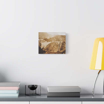 Back View Morris Dam Spillway Satin Canvas Stretched