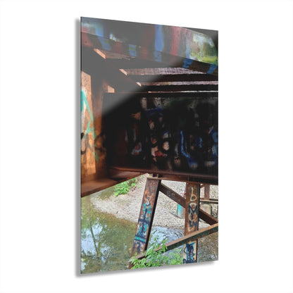 Graffiti Bridge Acrylic Print — Urban Decay Photo Wall Art French Cleat Hanging - - Home Decor