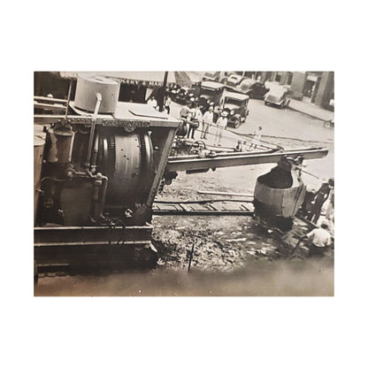 Concrete Worker Satin Canvas Stretched 24″ x 18″ (Horizontal) 1.5"