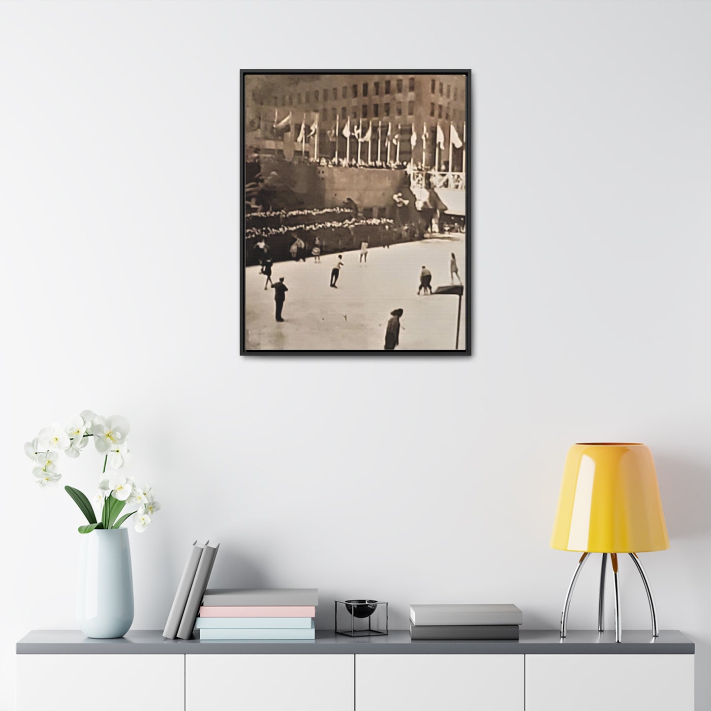 Rockefeller Plaza Easter 1945 Gallery Canvas Wraps, Vertical Frame