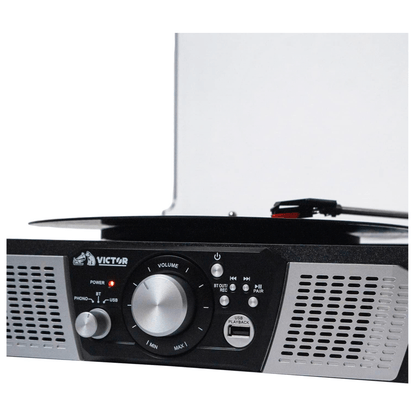 Victor Lakeshore 5-in-1 Hybrid BT Turntable System Black - Refurbished- Jupiter Gear Home- {{Product type}}