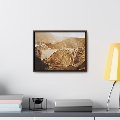 Back View Morris Dam Spillway Gallery Canvas Wraps Horizontal Frame 16″ x 12″ Walnut 1.25"