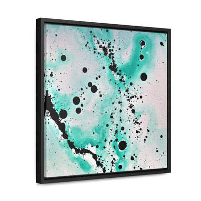 Teal Burst Gallery Canvas Wraps, Square Frame