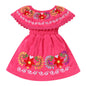 Watermelon Red Off-Shoulder Cinco de Mayo Fiesta Dress for Girls - Watermelon Red 2-3T - dress