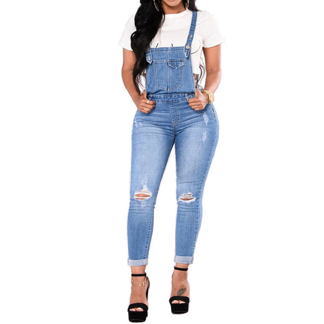 Womens Retro Cropped Jeans Coveralls - style 1 XXL - coveralls