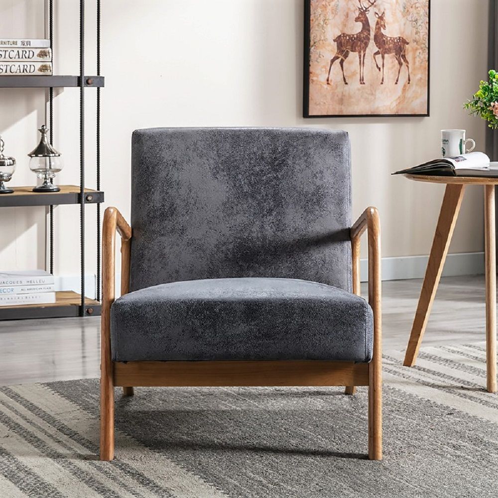 Classic Mid-Century Modern Accent Chairs, Open Framed Armchair With Cushioning- Unique Piece Furniture- {{Product type}}