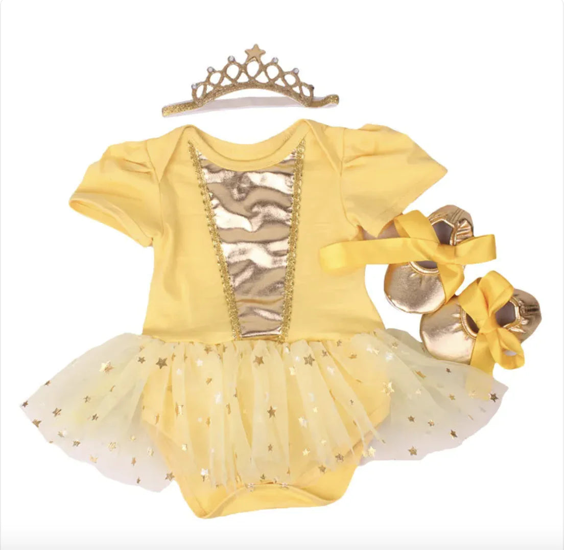 Ha Yi Three-Piece Dress Set - Yellow Small - baby dress