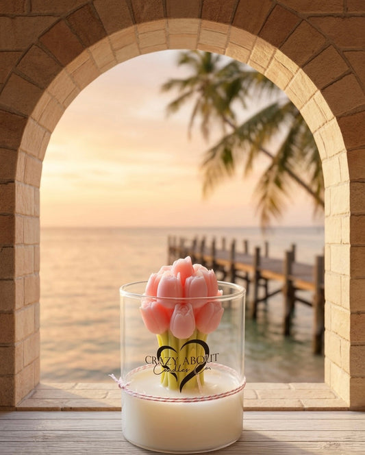 Pink Tulip Candle - - candles
