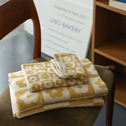 Cherry Blossom Absorbent Towels - Yellow - Bath Towels