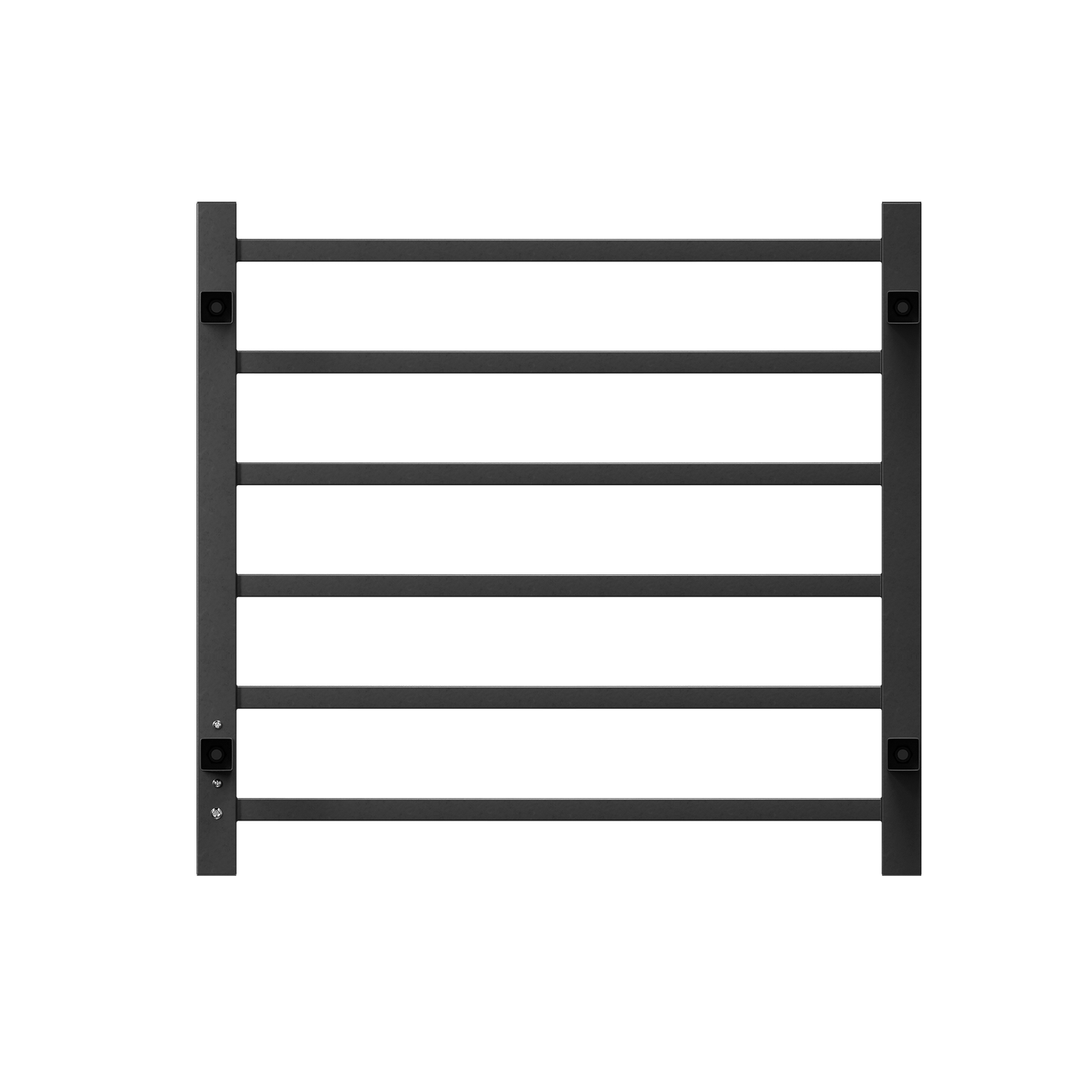 Towel Warmer 6 Bar Electric Heated Towel Rack Wall Mount Plug-in/Bath Towel Heater Matt-Black - Timer - Black -