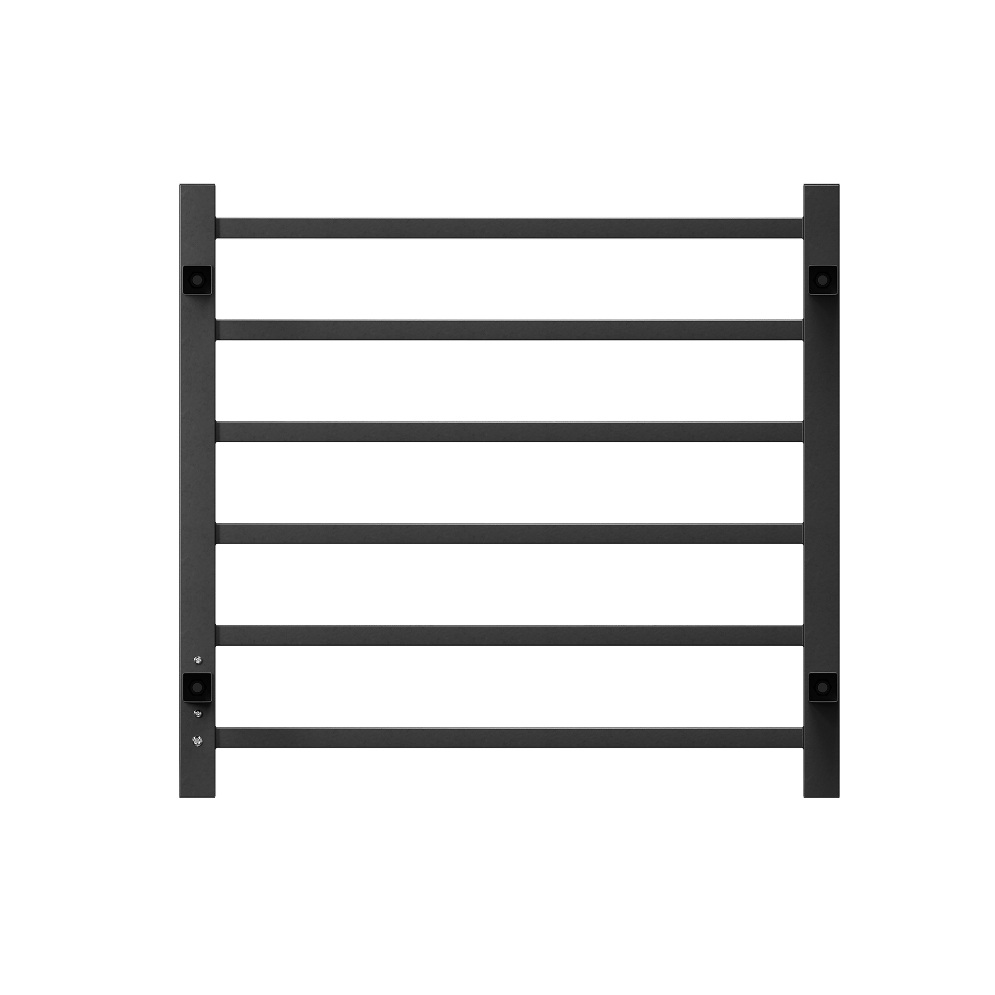 Towel Warmer 6 Bar Electric Heated Towel Rack Wall Mount Plug-in/Bath Towel Heater Matt-Black - Timer - Black -