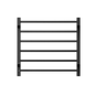 Towel Warmer 6 Bar Electric Heated Towel Rack Wall Mount Plug-in/Bath Towel Heater Matt-Black - Timer - Black -