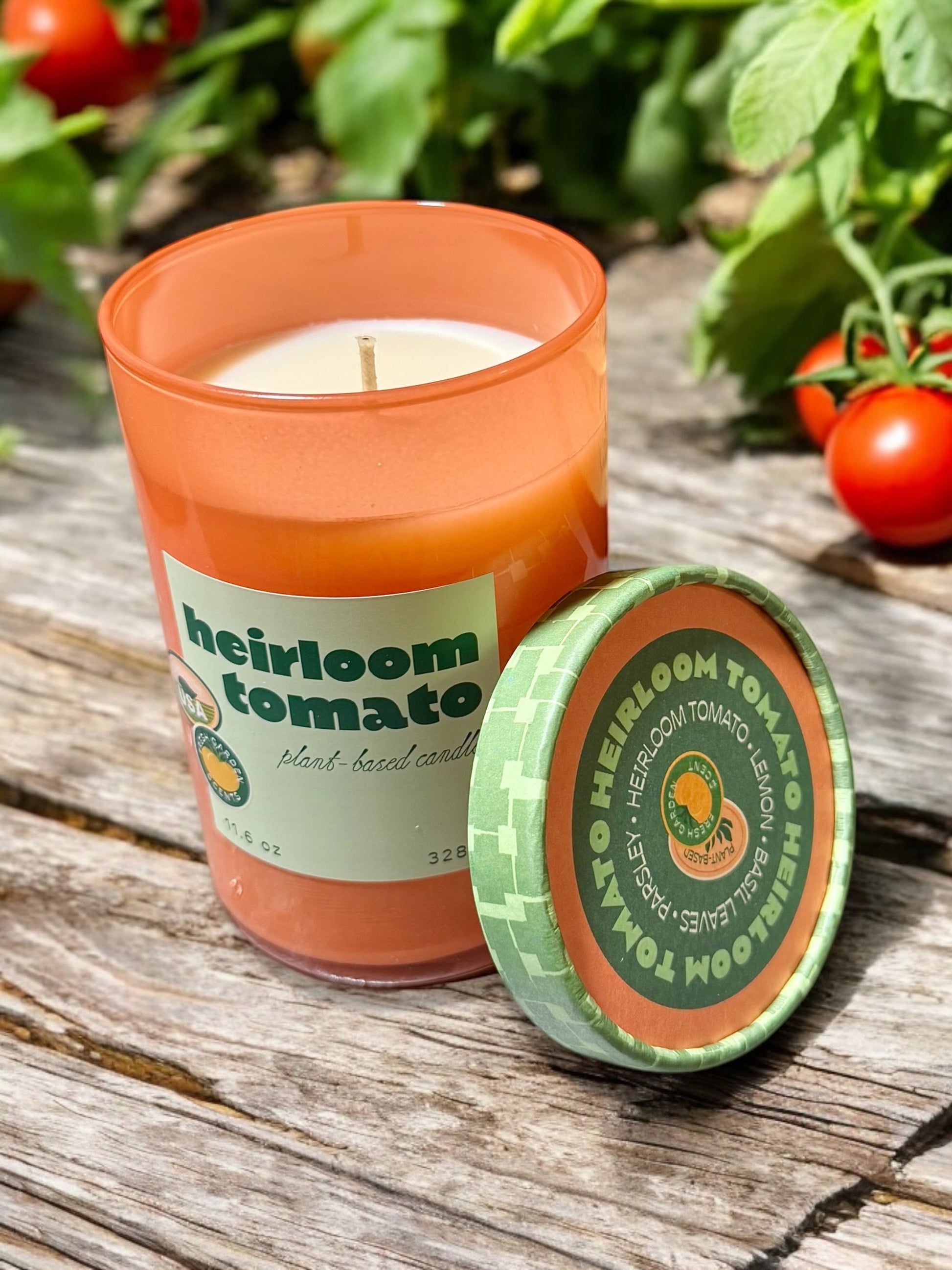 Heirloom Tomato Farmers Market Glass Candle - - Candles & Accessories