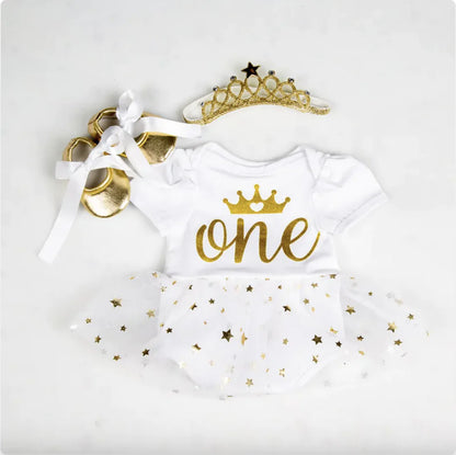 Ha Yi Three-Piece Dress Set - Star Large - baby dress