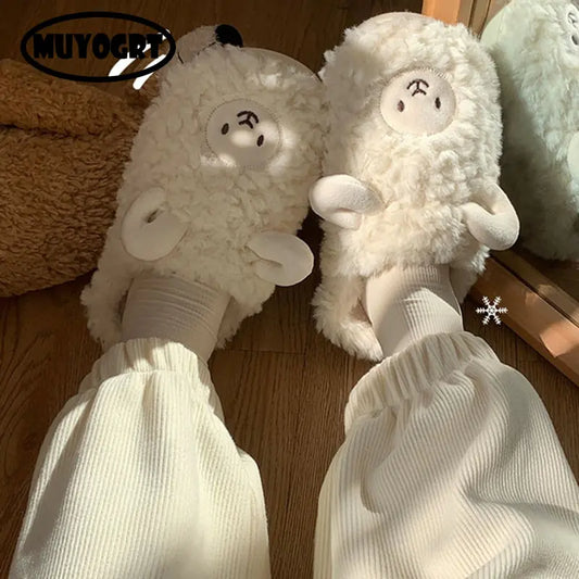 Plush Bedroom Cotton Fluffy Slippers