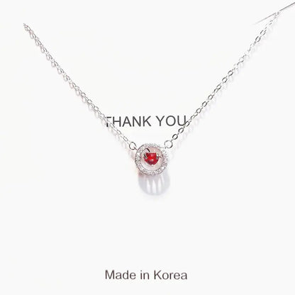 Red Heart Silver-Plated Necklace Kia Day Design