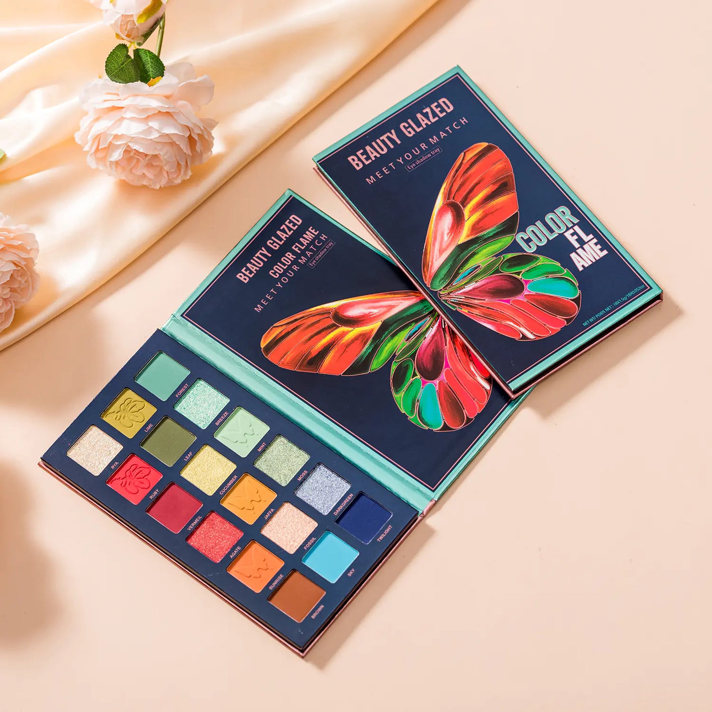 18-Color Butterfly Flame Eyeshadow Palette - - eyeshadow