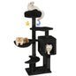 Meecal Gothic Cat Tree with Cat Condo for Indoor Cats 43" Cute Cat Tower with Scratching Post Cozy Hammock Unique Perch Dangling Toy Cat Tree House for Kittens Black Kia Day Design